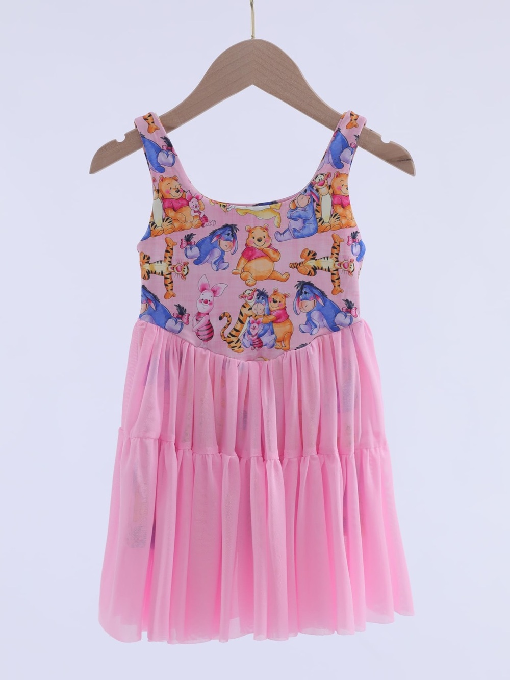 Mama Bear and Cub Co. Pooh Athletic Mesh Twirl Dress – Multiple Sizes Available
